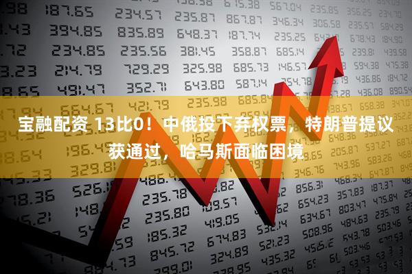 宝融配资 13比0！中俄投下弃权票，特朗普提议获通过，哈马斯面临困境