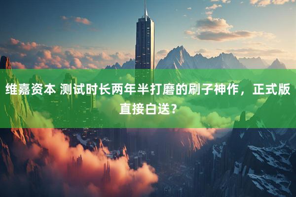 维嘉资本 测试时长两年半打磨的刷子神作，正式版直接白送？